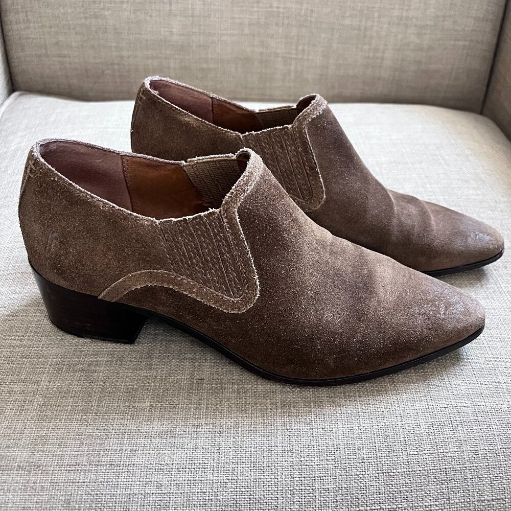 Frye Eleanor Western Shooties Suede Boots  Women's Size 8 Brown Cowgirl Country